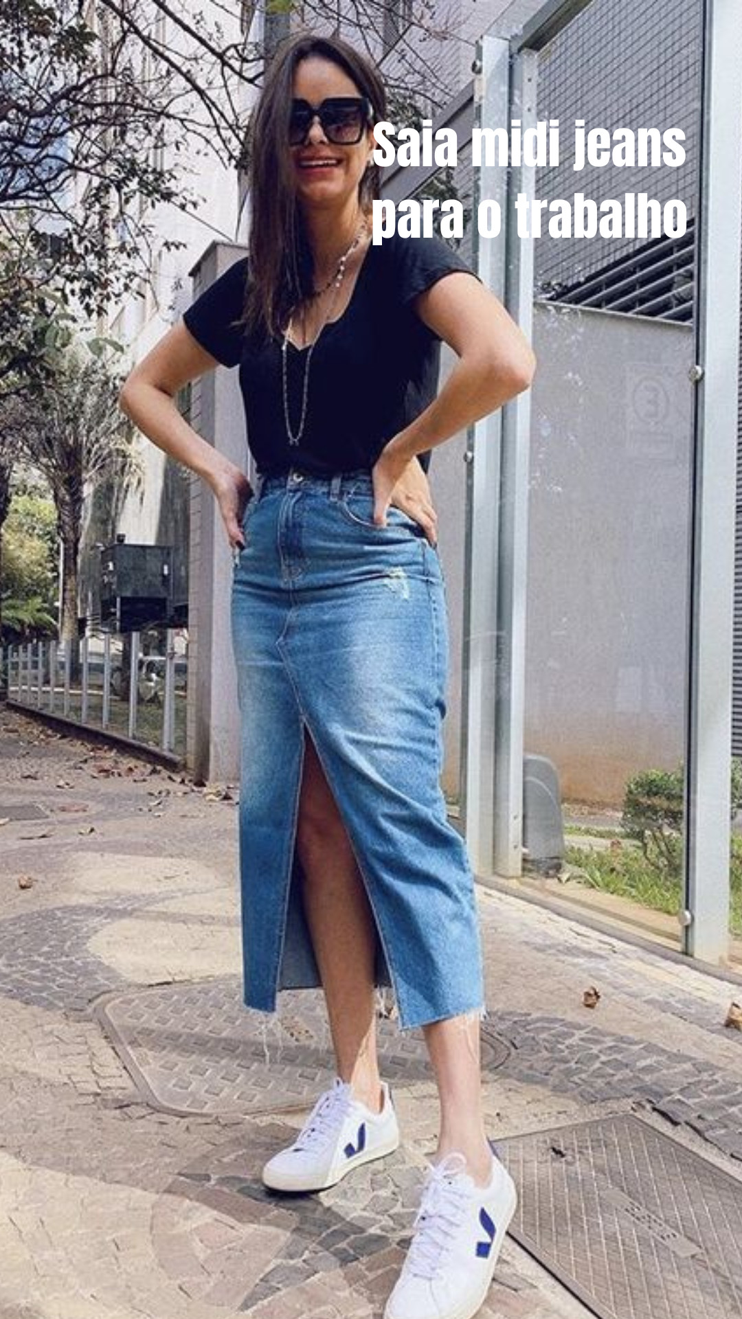 Saia Midi Com Tenis Slip On Saia Longa Com TÃªnis De Usar Com Saia